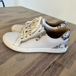 Naturalizer Women's Macayla Women Size 8.5 Tennis Shoe Snakeskin Zipper White